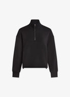 Varley Sian Cropped Half Zip Midlayer in Black Product Shot View