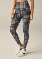 Beyond Yoga Softmark Caught In The Midi High Waisted Legging in Plaid Front View