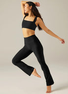 Beyond Yoga High Waisted Practice Pant Darkest Night Full Length Front View
