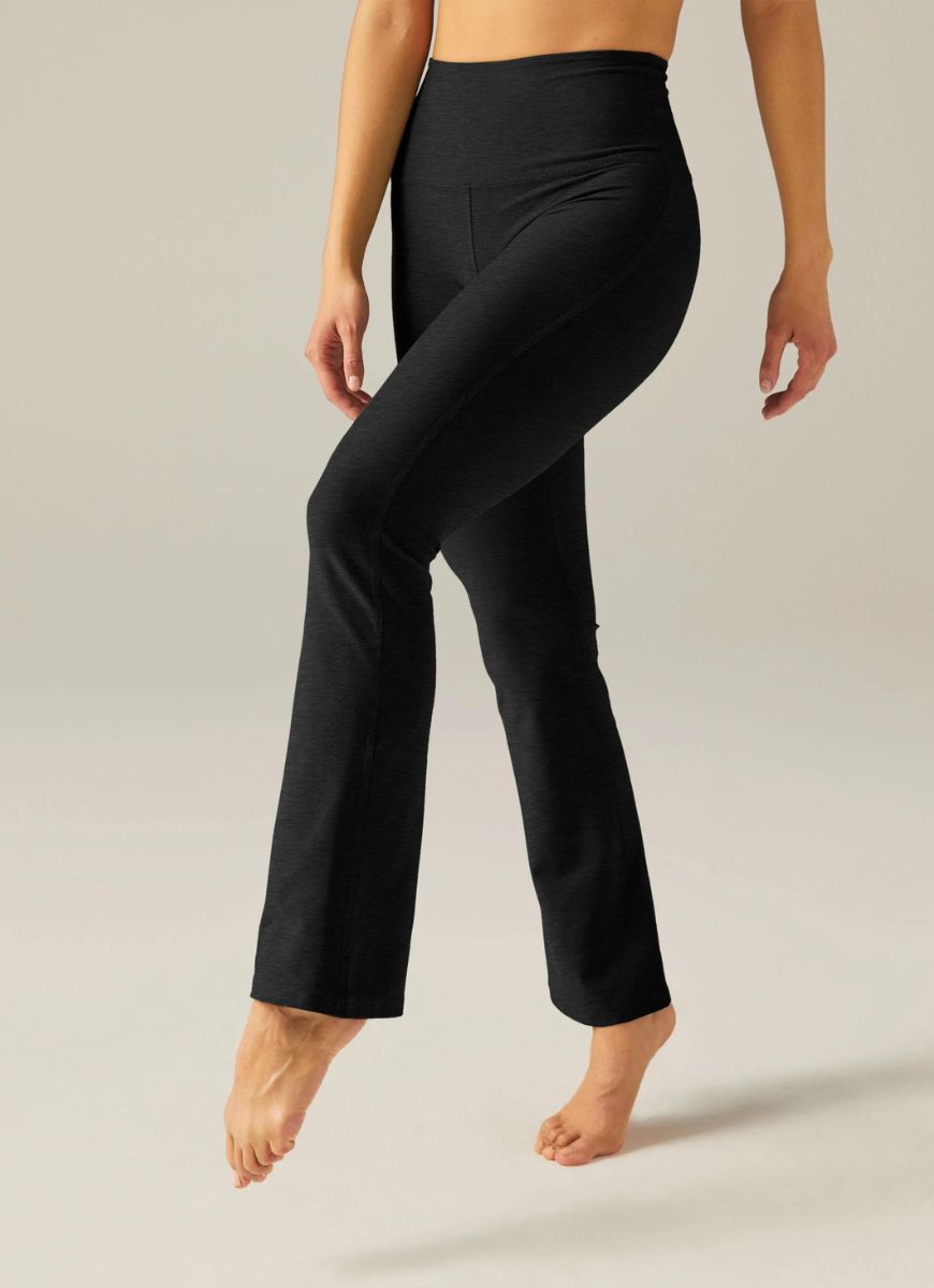 Beyond Yoga High Waisted Practice Pant Darkest Night Waist Down Front View
