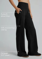 Beyond Yoga Spacedye Laid Back Pant in Darkest Night Side View With Hand in Pocket