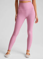 Beyond Yoga Spacedye Raise The Barre Shirred Legging in Pink