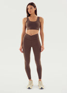 Splits59 Sprint Rigor Sports Bra in Dark Chocolate Full Length Front View