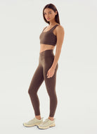 Splits59 Sprint Rigor Sports Bra in Dark Chocolate Full Length Side View