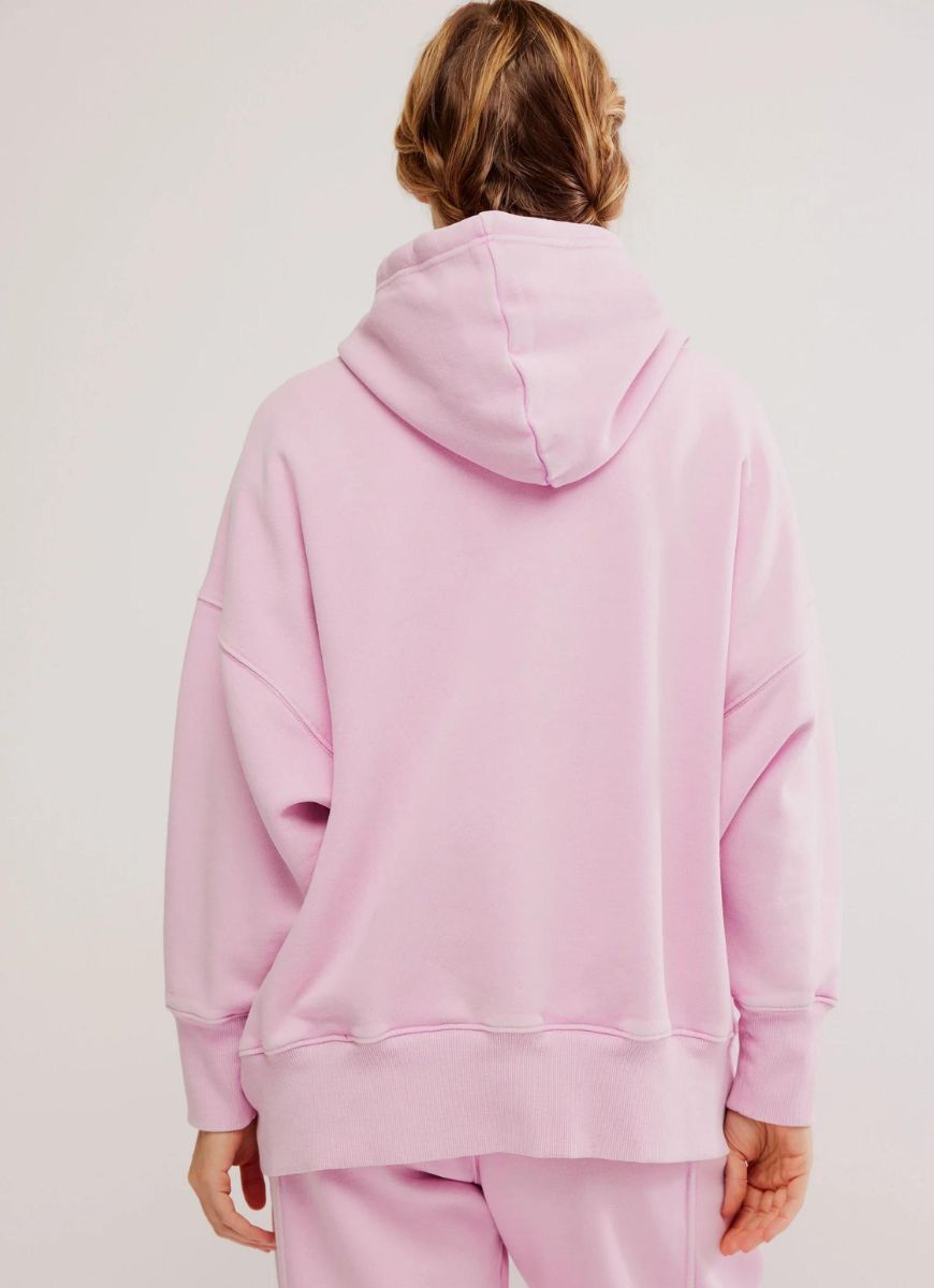 Free People Sprint To The Finish Hoodie in Powder Pink Back View