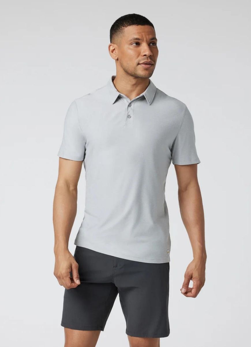 Vuori | Men's Strato Tech Polo (Platinum Heather) | relevé