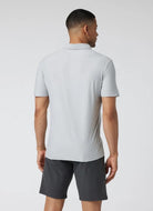 Vuori Men's Strato Tech Polo in Platinum Heather Back View