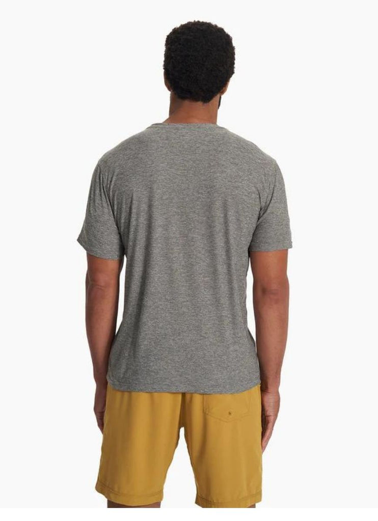 vuori Men's Strato Tech Tee in Grey Back View