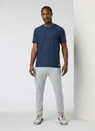 Vuori Men's Strato Tech Tee in Navy Full Length Front View