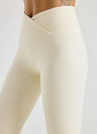 Year of Ours Stretch Veronica Legging in Ivory Close Up Front View