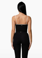 437 The Ballet Tank Top in Black/Crème Back View