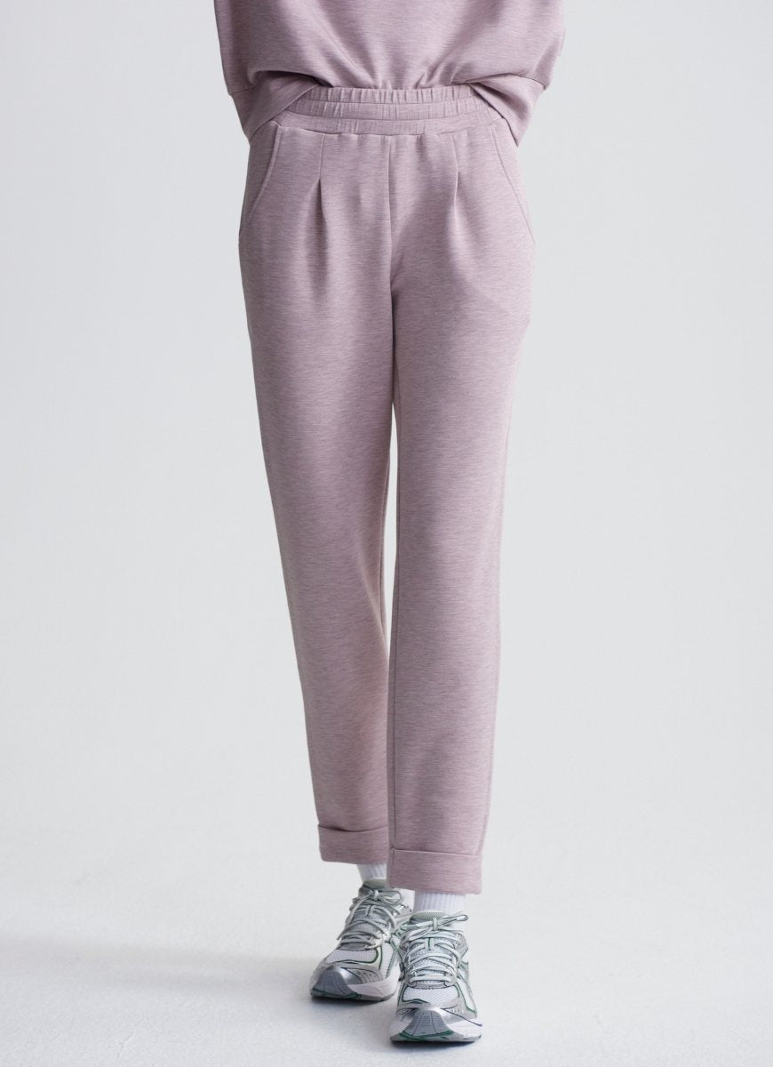 Varley The Rolled Cuff Pant 25” in Mauve Marl