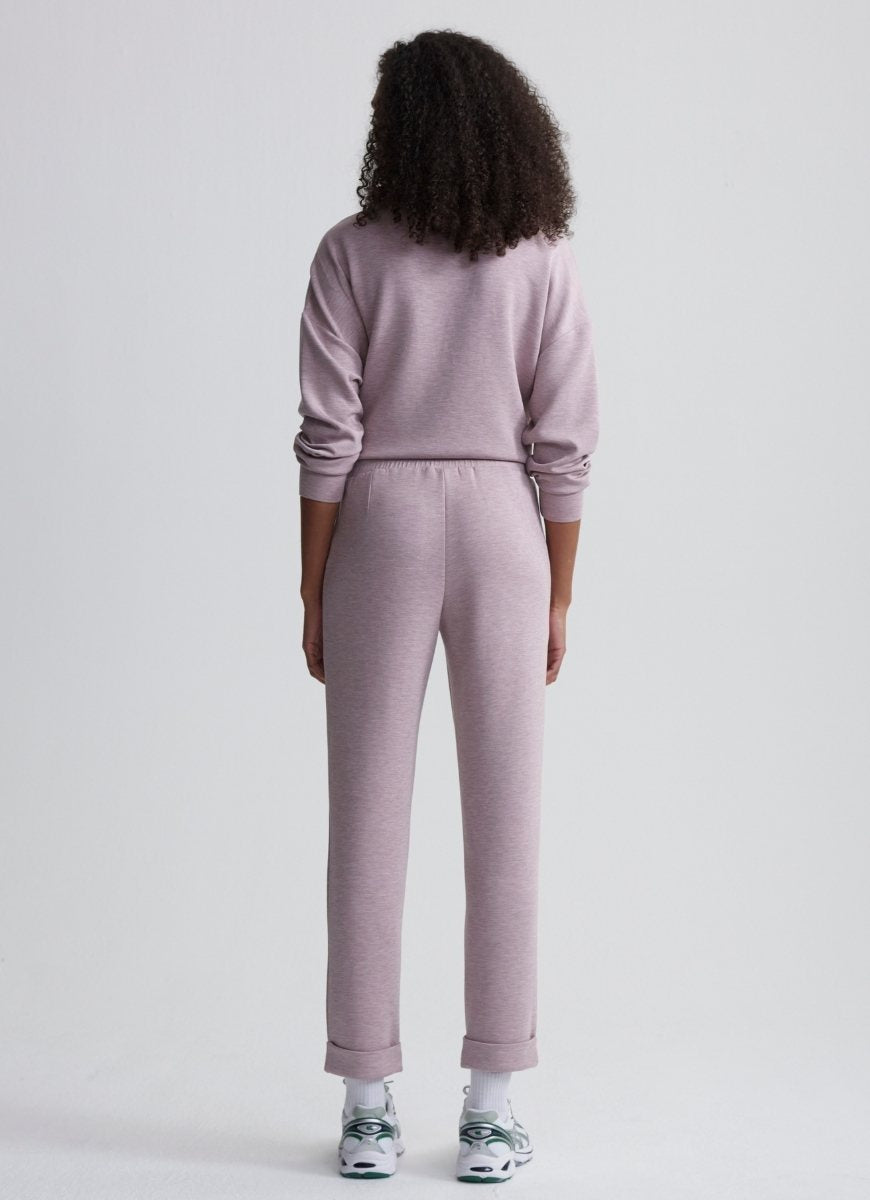 Varley The Rolled Cuff Pant 25” in Mauve Marl Full Length Back View