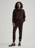 Varley The Slim Cuff Pant 25” in Coffee Bean Full Length Front View