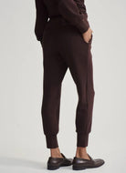 Varley The Slim Cuff Pant 25” in Coffee Bean Side and Back View