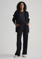 Varley The Wide Leg Pant 28” in Black Full Length Front View