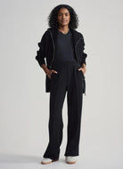 Varley The Wide Leg Pant 30” in Black Full Length Front View