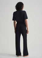 Varley The Wide Leg Pant 30” in Black Full Length Back View