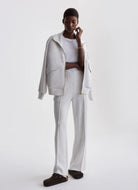 Varley The Wide Leg Pant 28” in Ivory Marl Alternate Front View