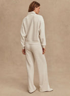 Varley The Wide Leg Pant 30” in Ivory Marl Back View