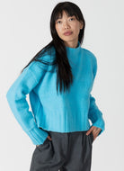 Lyla + Luxe Timmy Sweater in Turquoise Front View