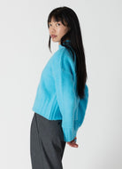 Lyla + Luxe Timmy Sweater in Turquoise Alternate Side View