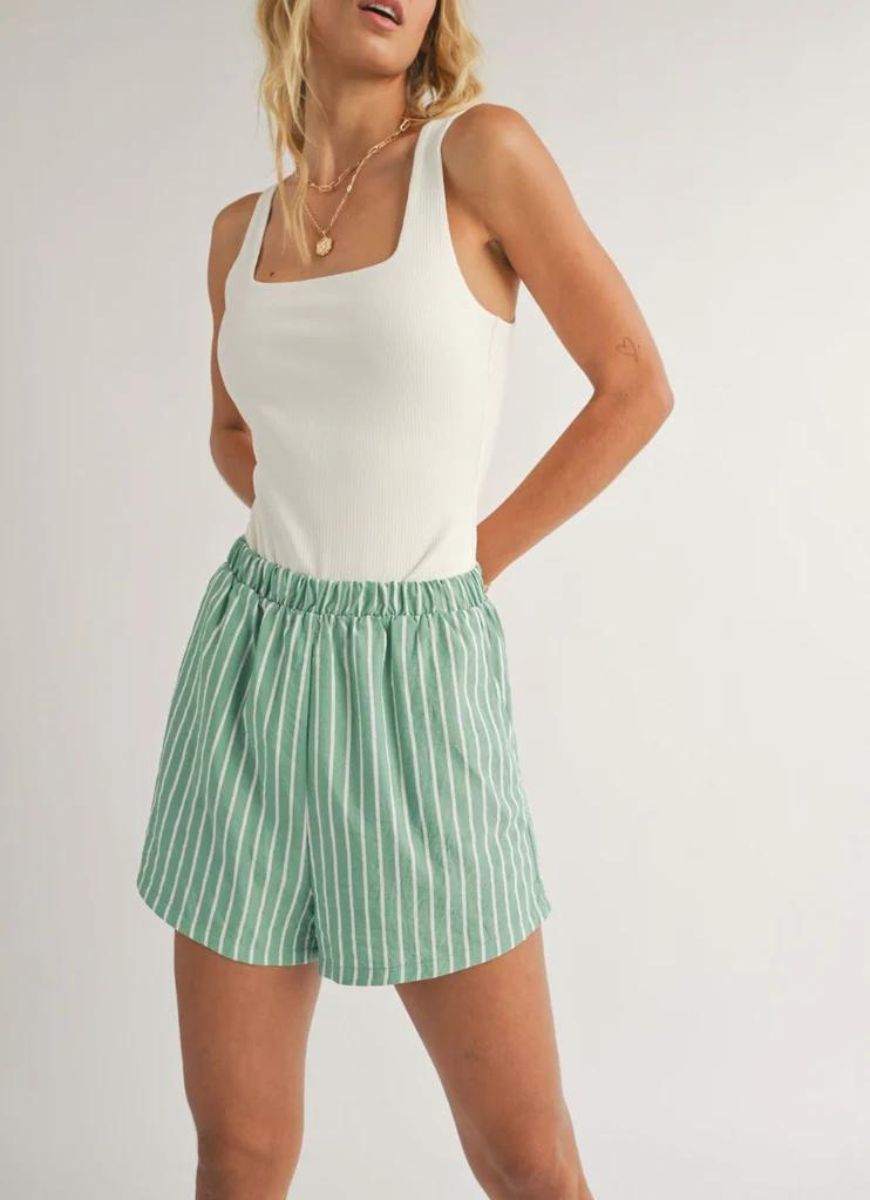 Sadie & Sage Traditions Striped Shorts in Green