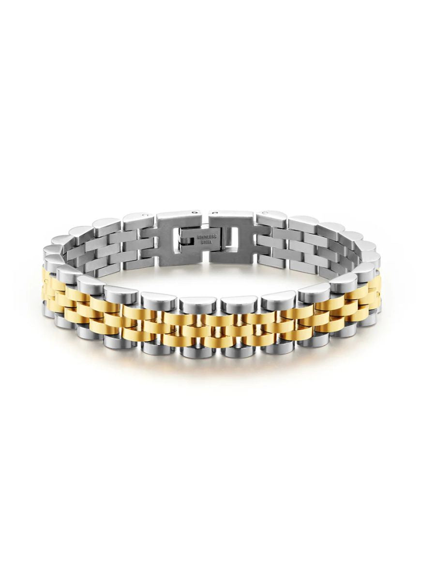 Luv AJ Two-Toned Timepiece Bracelet