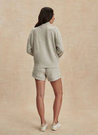 Varley Arlene Zip Through Sweatshirt in Light Grey Marl