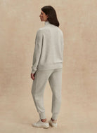 Varley Hawley Half Zip Sweatshirt in Light Grey Marl