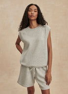 Varley Salome Raglan Tee in Light Grey Marl