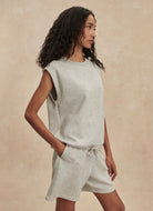 Varley Salome Raglan Tee in Light Grey Marl
