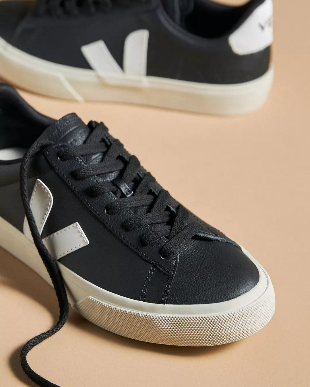 Veja Campo Sneaker in Black with White V