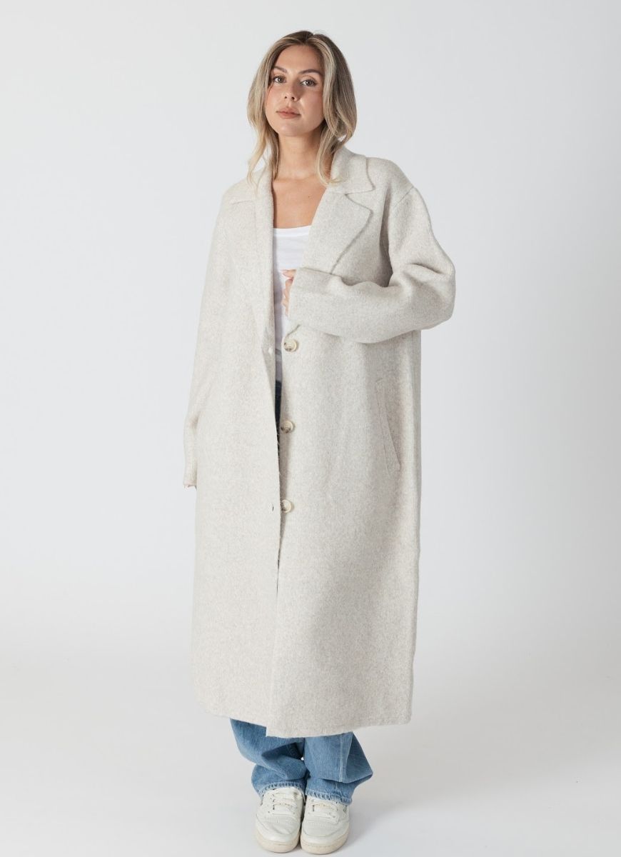 Lyla + Luxe Victoria Oversize Coat in Beige