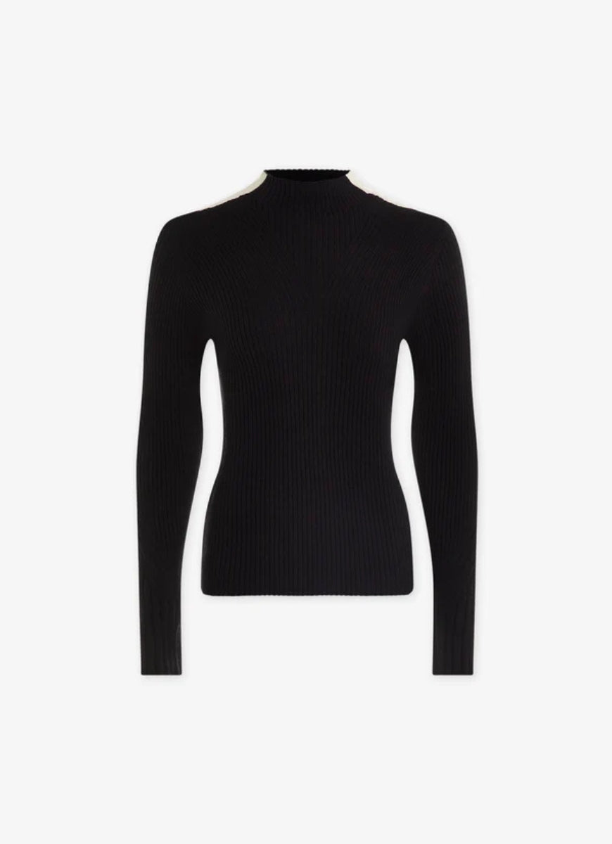 Varley Wilshire Mockneck Knit in Black Product Shot View