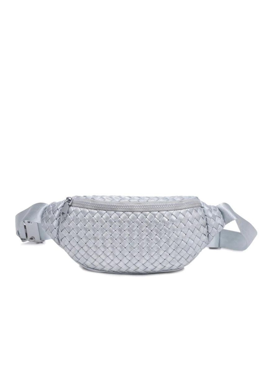 Sol and Selene Aim High Belt Bag in Silver Front View