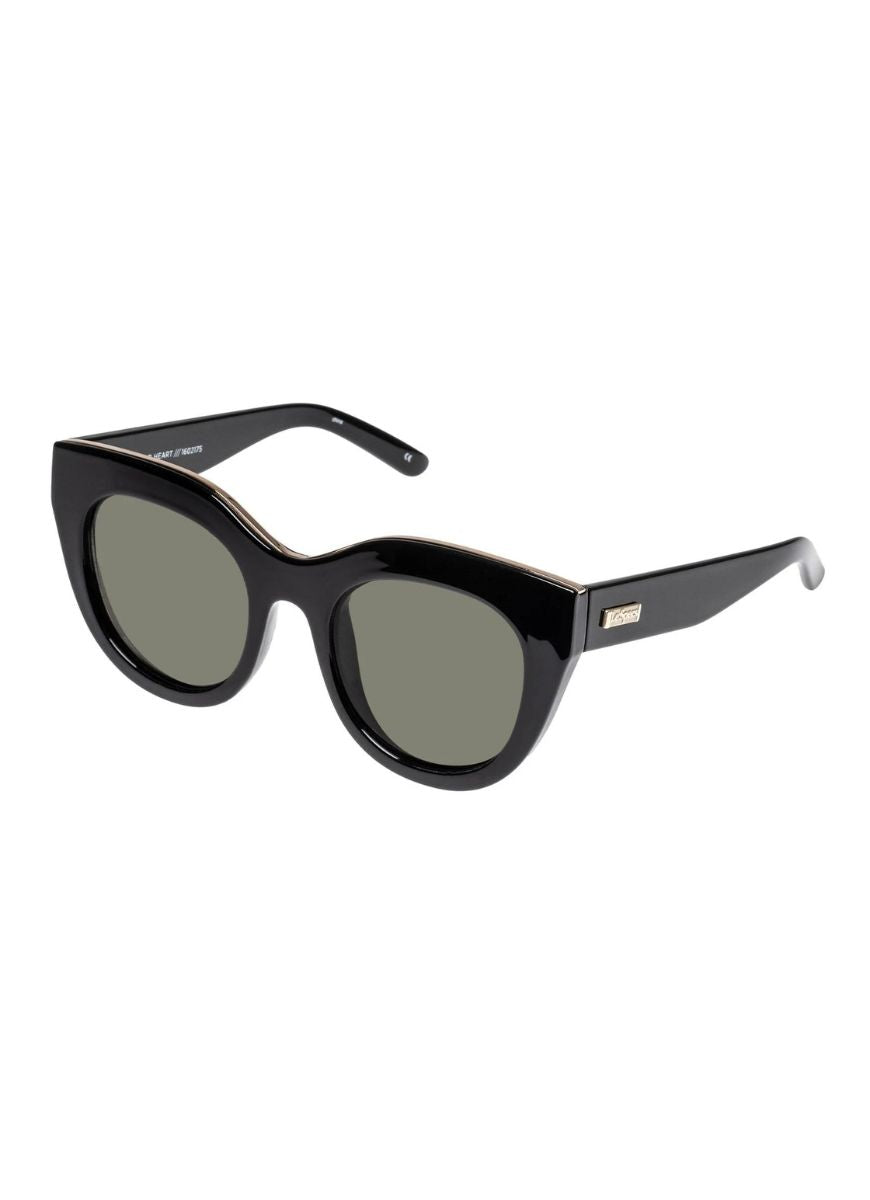 Le Specs Air Heart Women's Polarized Sunglasses in Black Side View