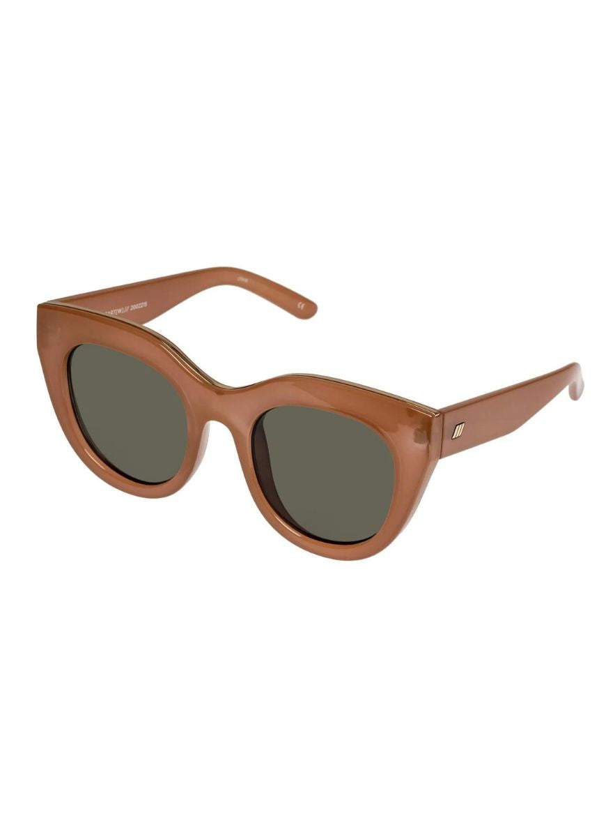 Le Specs Air Heart Polarized Sunglasses in Caramel Angled Side View