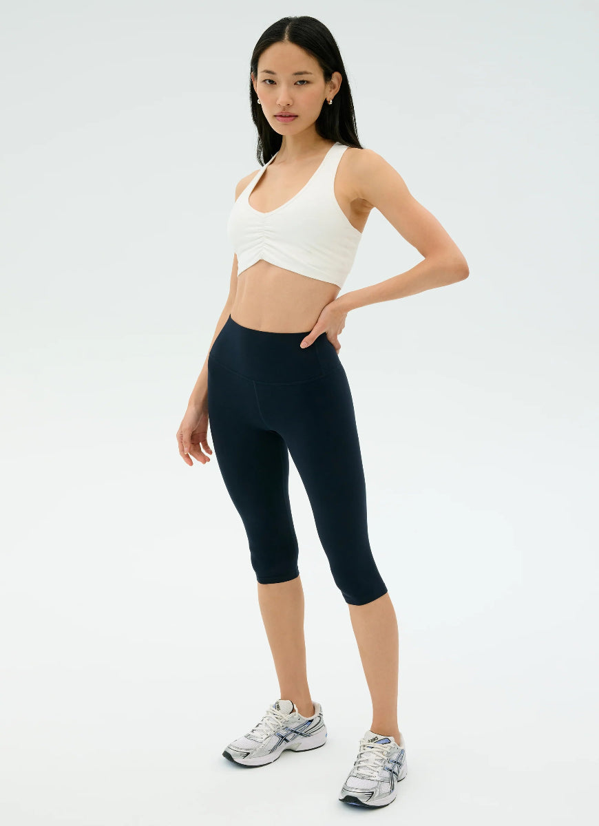 Splits59 Airweight Sports Bra With Ruching in White Front View