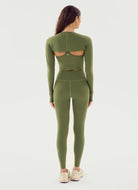 Splits59 Airweight High Waist Legging 28in in Olive Full Length Back View