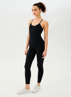 Splits59 Airweight Jumpsuit in Black Full Angled Side View