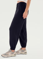 Splits59 Andie Oversized Fleece Sweatpant in Black Side View