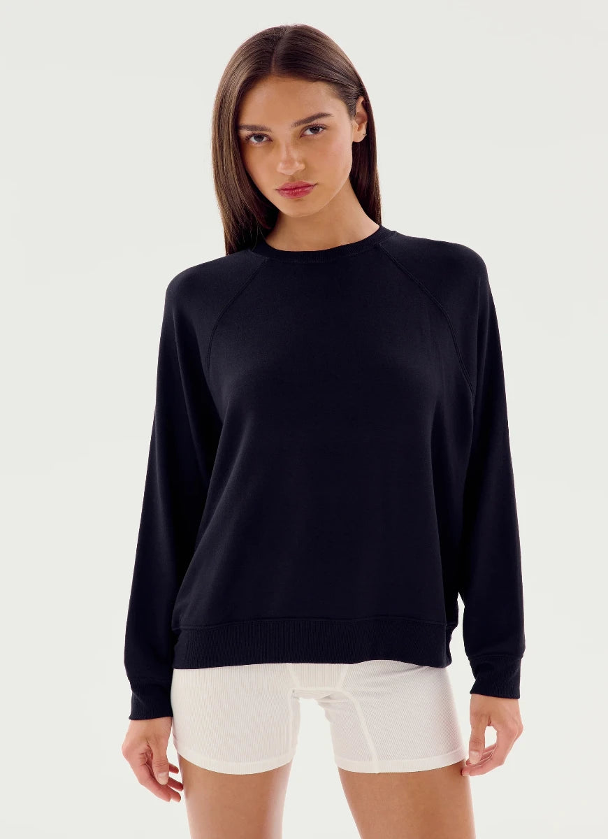 Splits59 Andie Oversized Fleece Sweatshirt in Black