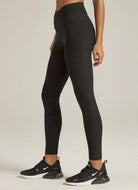 Beyond Yoga Spacedye At Your Leisure High Waisted Legging in Darkest Night Side View