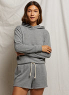 perfectwhitetee Azalia Waffle Hoodie in Heather Grey
