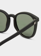 Le Specs Women's Bandwagon Sunglasses in Black Close Up Side View