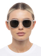 Le Specs Bandwagon Polarized Sunglasses in Crystal Clear Front View