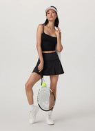Vuori Baseline Skirt 14.5" in Black Full Length Front View