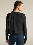 Beyond Yoga Featherweight Daydreamer Pullover in Darkest Night Back View