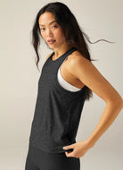 Beyond Yoga Featherweight Rebalance Tank Top in Black Charcoal Side View